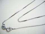 22" 925 Silver 0.9mm Box Chain with Rhodium Plated